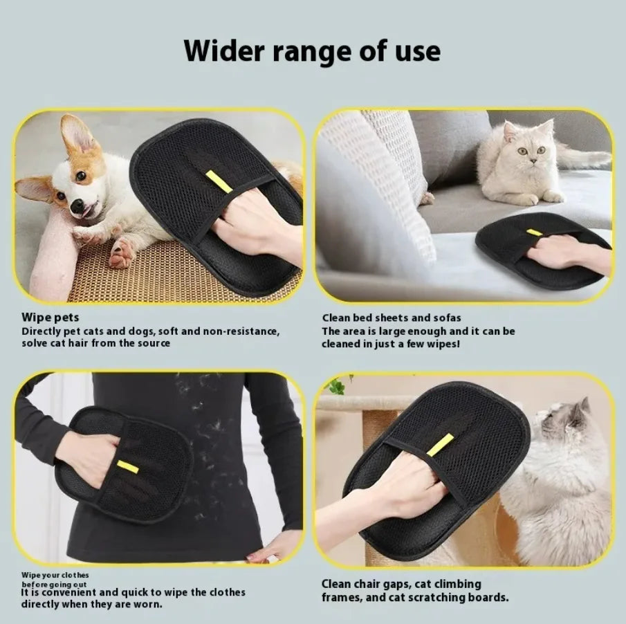 Dual-Sided Pet Hair Remover Glove for Grooming Dogs, Cats (1-3 Pack Options)